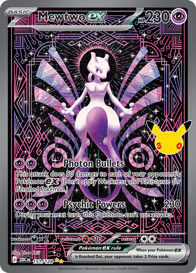 Mewtwo ex 151/128 - Special Illustration Rare - 30th Celebration