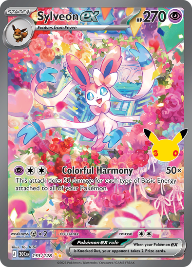 Sylveon ex 153/128 - Special Illustration Rare - 30th Celebration