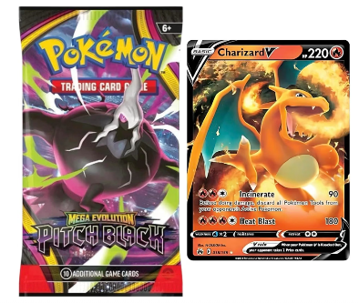 Pokémon TCG Random English Booster Pack & Ultra Rare Card Bundle - Includes Guaranteed EX, V, or MEGA EX Card!