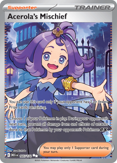 Acerola's Mischief 165/132 - Full Art Ultra Rare - Mega Evolution: Base Set