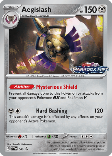 Aegislash SVP 060 - Prerelease Holo Rare - Paradox Rift Black Star Promo
