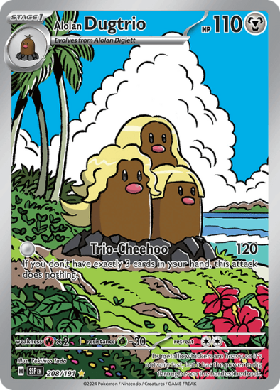 Alolan Dugtrio 208/191 - Illustration Rare - Scarlet & Violet Surging Sparks