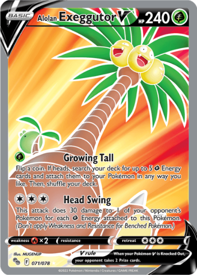 Alolan Exeggutor V 071/078 - Full Art Ultra Rare - Sword & Shield Pokémon GO