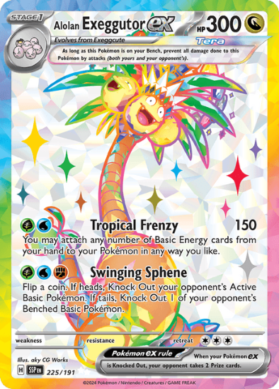 Alolan Exeggutor ex 225/191 - Full Art Ultra Rare - Scarlet & Violet Surging Sparks