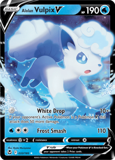 Alolan Vulpix V 033/195 - Ultra Rare - Silver Tempest