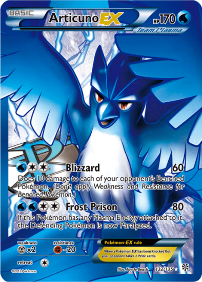 Articuno EX 132/135 - Full Art Ultra Rare - Plasma Storm
