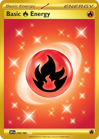 Basic Fire Energy 230/197 - Secret Gold Ultra Rare - Scarlet & Violet Obsidian Flames