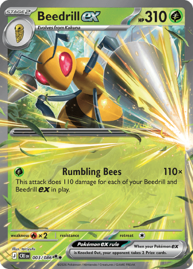 Beedrill ex 003/086 - Ultra Rare - Mega Evolution: Chaos Rising