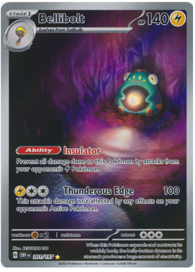 Bellibolt 201/197 - Illustration Rare - Scarlet & Violet Obsidian Flames