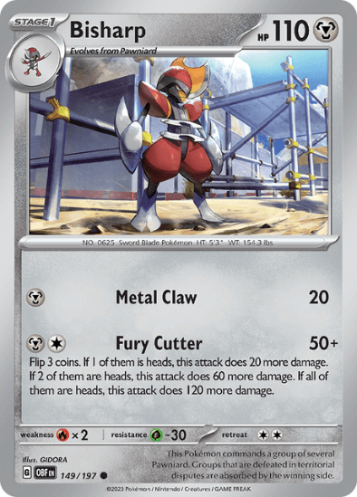 Bisharp 149/197 - Cosmos Holo Common - Scarlet & Violet Obsidian Flames