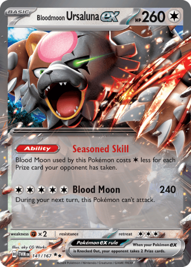 Bloodmoon Ursaluna ex 141/167 - Ultra Rare - Scarlet & Violet Twilight Masquerade