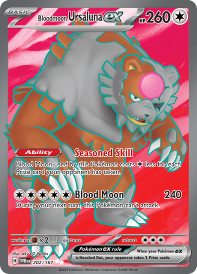 Bloodmoon Ursaluna ex 202/167 - Full Art Ultra Rare - Scarlet & Violet Twilight Masquerade
