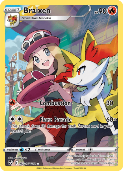 Braixen TG01/TG30 - Trainer Gallery Holo Rare - Silver Tempest