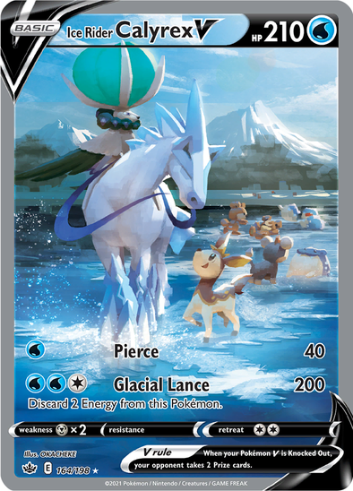 Ice Rider Calyrex V 164/198 - Full Art Ultra Rare - Sword & Shield: Chilling Reign