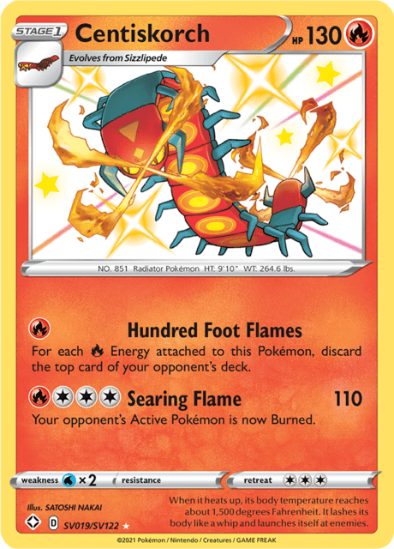 Centiskorch SV019/SV122 - Rare Shiny Holo - Shining Fates