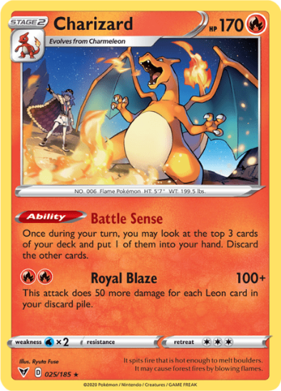Charizard 025/185 - Reverse Holo Rare - Vivid Voltage