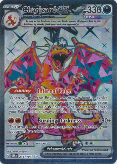Charizard ex 215/197 - Full Art Ultra Rare - Scarlet & Violet Obsidian Flames