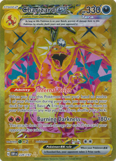 Charizard ex 228/197 - Secret Gold Ultra Rare - Scarlet & Violet Obsidian Flames