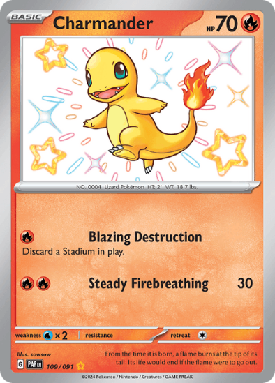 Charmander 109/091 - Shiny Rare - Scarlet & Violet Paldean Fates