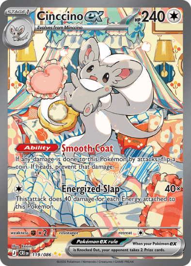 Cinccino ex 119/086 - Special Illustration Rare - Mega Evolution: Chaos Rising