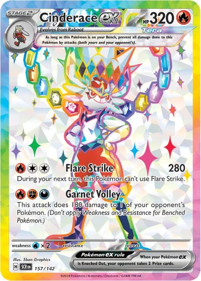 Cinderace ex 157/142 - Full Art Ultra Rare - Scarlet & Violet Stellar Crown