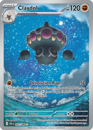 Claydol 092/086 - Illustration Rare - Mega Evolution: Chaos Rising