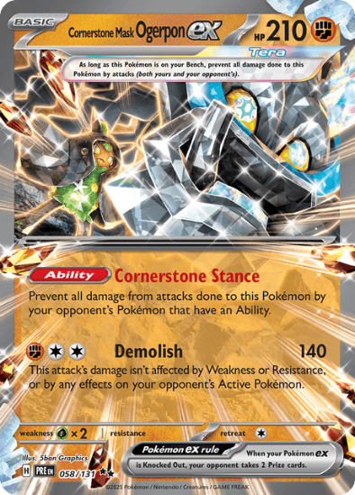 Cornerstone Mask Ogerpon ex 058/131 - Ultra Rare - Scarlet & Violet: Prismatic Evolutions