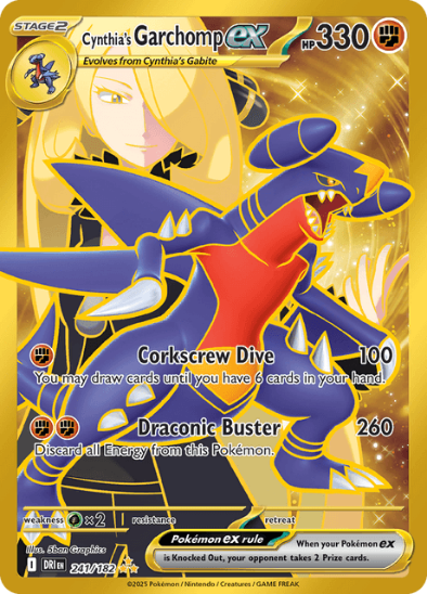Cynthia's Garchomp ex 241/182 - Gold Secret Rare - Scarlet & Violet Destined Rivals