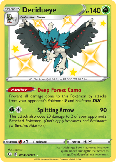 Decidueye SV003/SV122 - Shiny Holo Rare - Shining Fates