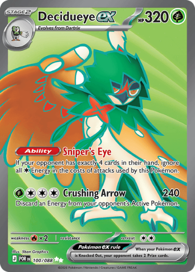 Decidueye ex 100/088 - Full Art Ultra Rare - Mega Evolution: Perfect Order