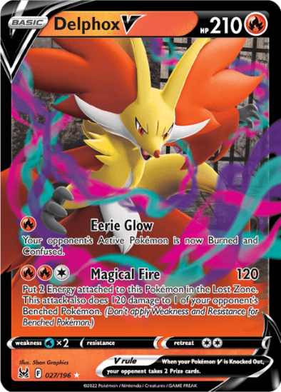 Delphox V 027/196 - Ultra Rare - Lost Origin