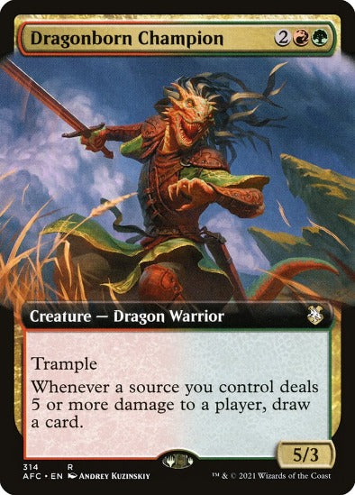 Dragonborn Champion - Extended Art Rare - Forgotten Realms Commander
