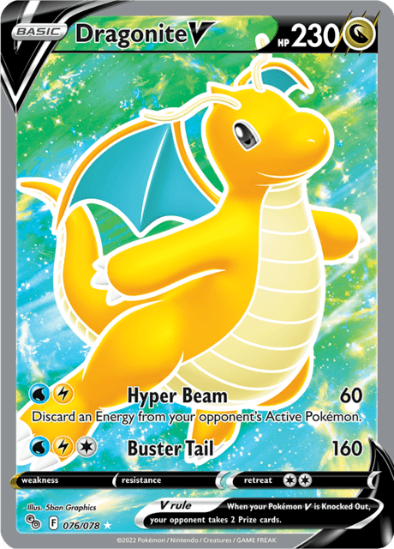 Dragonite V 076/078 - Full Art Ultra Rare - Sword & Shield Pokémon GO