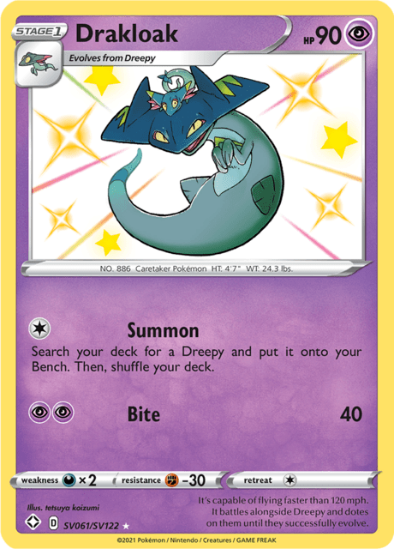 Drakloak SV061/SV122 - Rare Shiny Holo - Shining Fates