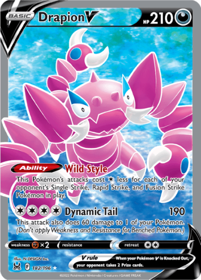 Drapion V 182/196 - Full Art Ultra Rare - Lost Origin
