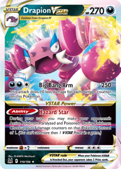 Drapion VSTAR 119/196 - Full Art Ultra Rare - Lost Origin