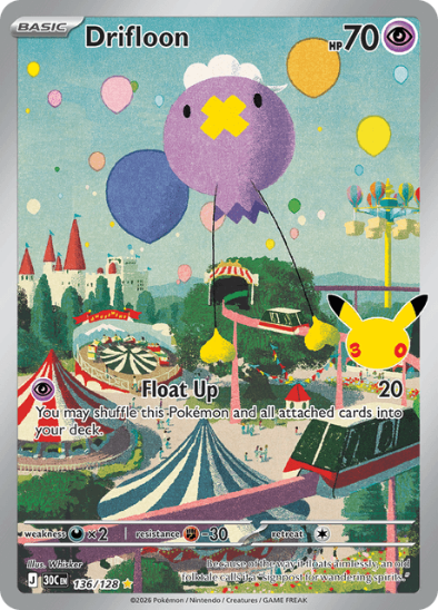 Drifloon 136/128 - Illustration Rare - 30th Celebration