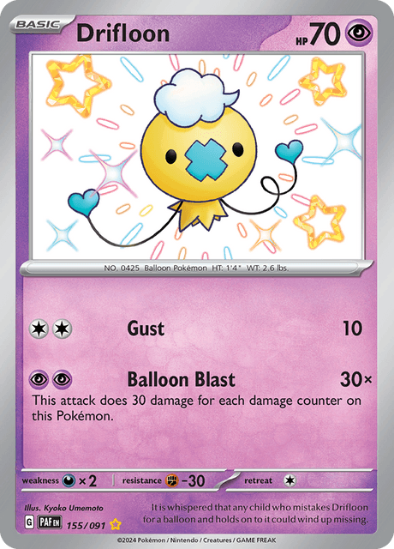 Drifloon 155/091 - Shiny Rare - Scarlet & Violet Paldean Fates