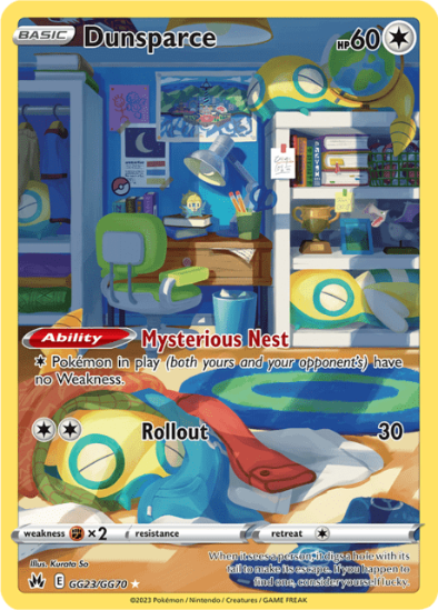 Dunsparce GG23/GG70 - Gallery Holo Rare - Crown Zenith