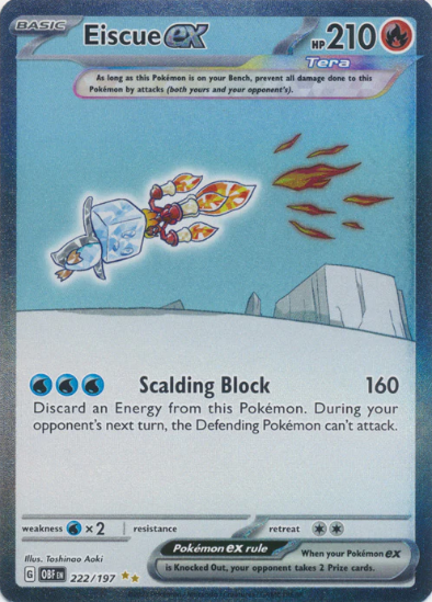 Eiscue ex 222/197 - Special Illustration Ultra Rare - Scarlet & Violet Obsidian Flames