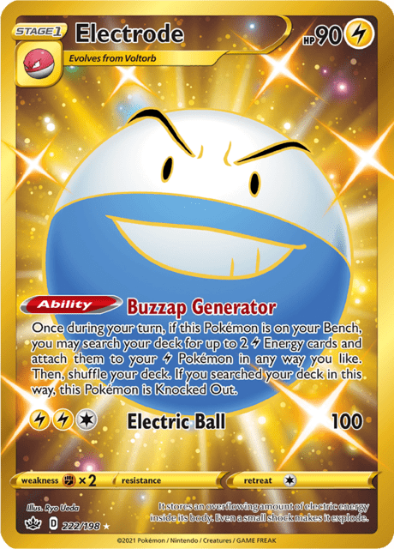 Electrode 222/198 - Gold Secret Rare - Sword & Shield Chilling Reign