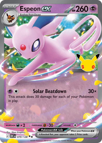 Espeon ex 070/128 - Ultra Rare - 30th Celebration