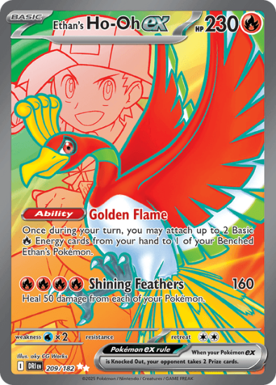 Ethan's Ho-Oh ex 209/182 - Full Art Ultra Rare - Scarlet & Violet Destined Rivals
