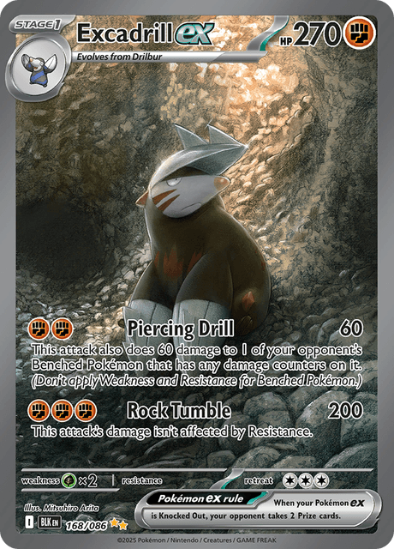 Pokémon trading card featuring Excadrill EX with detailed artwork and text.
