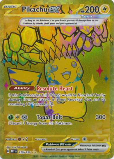 Pikachu ex 179/131 - Gold Secret Rare - Scarlet & Violet: Prismatic Evolutions