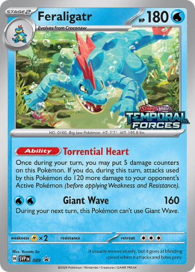 Feraligatr SVP 089 - Prerelease Holo Rare - Temporal Forces Black Star Promo