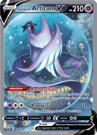 Galarian Articuno V 170/198 - Full Art Ultra Rare - Chilling Reign