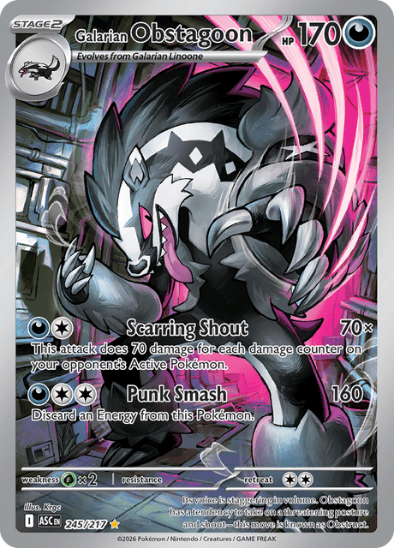 Galarian Obstagoon 245/217 - Illustration Rare - Mega Evolution: Ascended Heroes