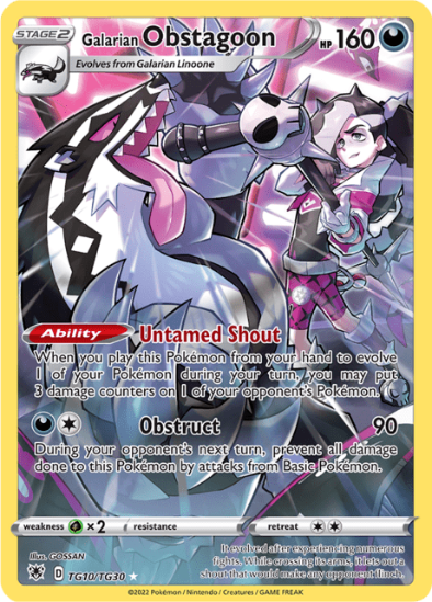Galarian Obstagoon TG10/TG30 - Trainer Gallery Holo Rare - Astral Radiance