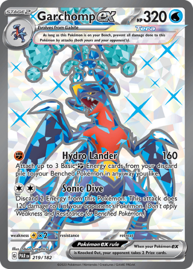 Garchomp ex 219/182 - Full Art Ultra Rare - Scarlet & Violet Paradox Rift
